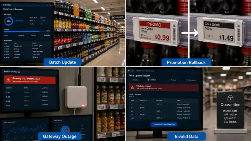 Cybersecurity and access control review for an electronic shelf label platform
